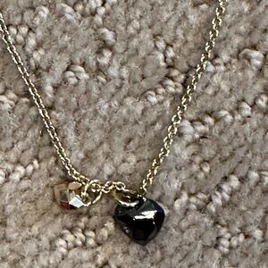 Coach gold with gold and black hearts adjustable size necklace - never worn
